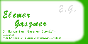 elemer gaszner business card